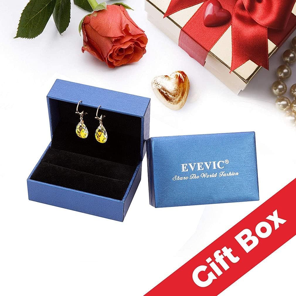 Austrian Crystal Teardrop Leverback Dangle Earrings for Women Fashion 14K Gold Plated Hypoallergenic Jewelry - Image 6