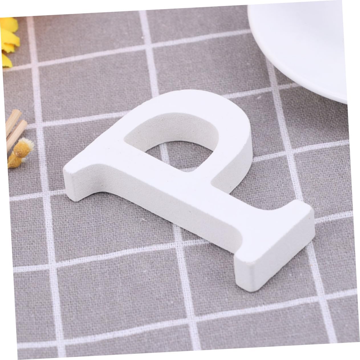 Unomor Wood Letter p Decor White Alphabet for Wedding Birthday Home Decor Creative Table Decoration Material for Parties and Photography Props