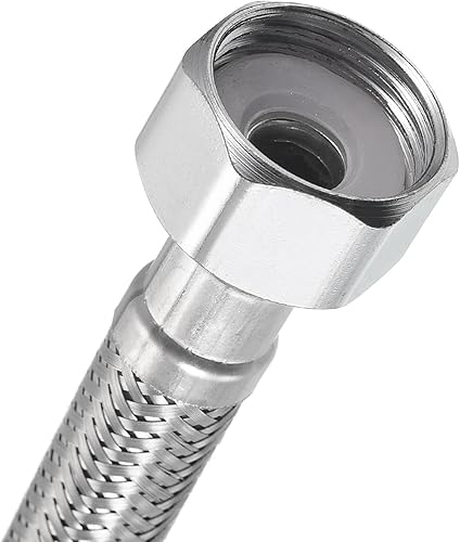 Miniatura 4 de uxcell Conector de línea de suministro de grifo, 5 piezas G12 hembra x G12 hembra de 39 pulgadas de largo, trenzado de acero inoxidable 304,
