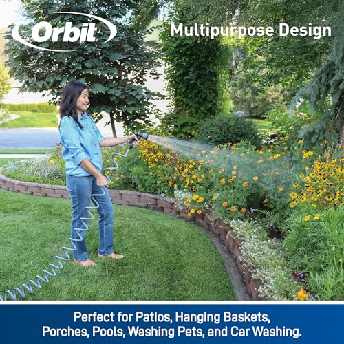 Orbit Coil Garden Hose, 25 ft, with 8-Pattern Nozzle, Green - 26380 - image 3