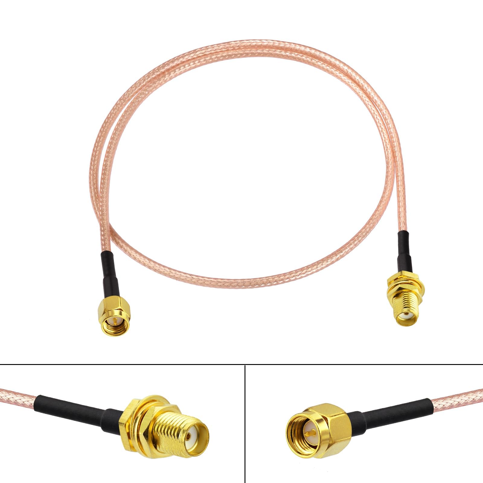 Superbat Cavo SMA 60cm Prolunga Antenna WiFi SMA Maschio a Femmina Doppia Schermatura RG316D 50 Ohm Per Router 4G LTE, Gateway, Rete Cellulare, SDR, Ricevitore USB, Radio Amatore (2 pezzi)