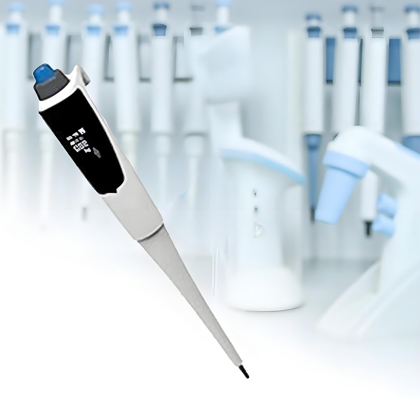 Controlador de pipeta eléctrico, pipeta de laboratorio micro ajustable para alta precisión de 0,5 a 1000 μL, ideal para clases de ciencia en el hogar y experimentos de laboratorio