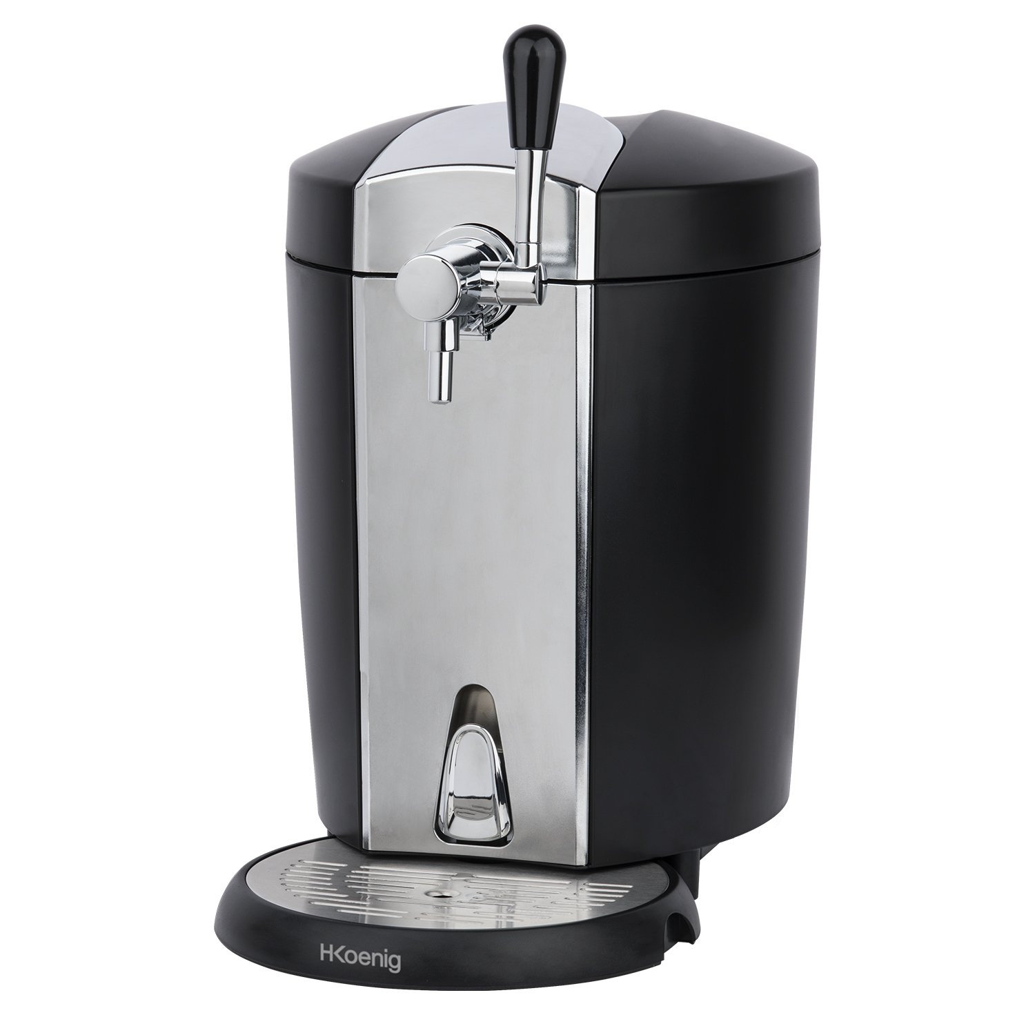H.Koenig BW1778, spillatore birra compatibile con tutti i fusti pressurizzati universali da 5L, in acciaio inox, maniglia e vassoio rimovibili, professionale, universale, raffreddamento integrato 4°C
