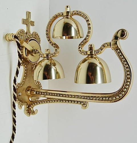 Nice Set of Traditional Brass Church Sanctuary Triple Wall Bells