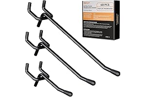 60 Pack 2/4/6 Inch Black Pegboard Hooks for Home Organization