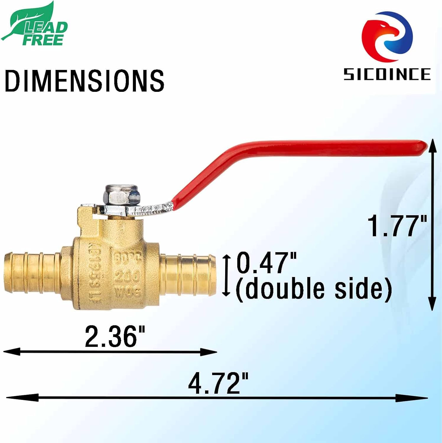 Buy 10 Pack) sicoince 1/2 Pex Ball Valve 1/2 Pex Shut Off Valve Pex