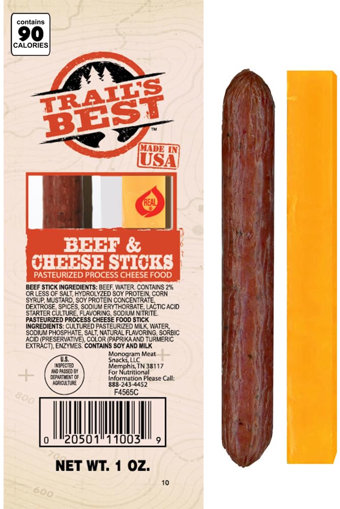 Trail's Best Twin Beef and Cheese Packs - 1oz Each (20 Count)