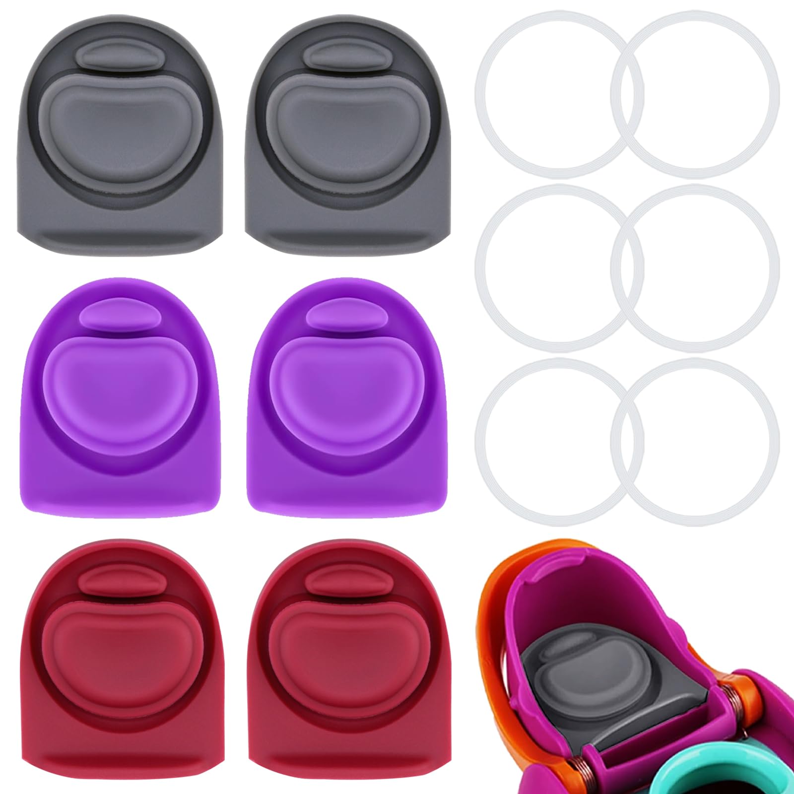 ZONBBEE 6 Sets Replacement Stopper and O Ring Gasket Compatible with Owala FreeSip 24oz 32oz,Water Bottle Lid Insert Cap Silicone Seal Parts for Owala 16/19/24/32/40oz Mouth Piece Accessories E2V3