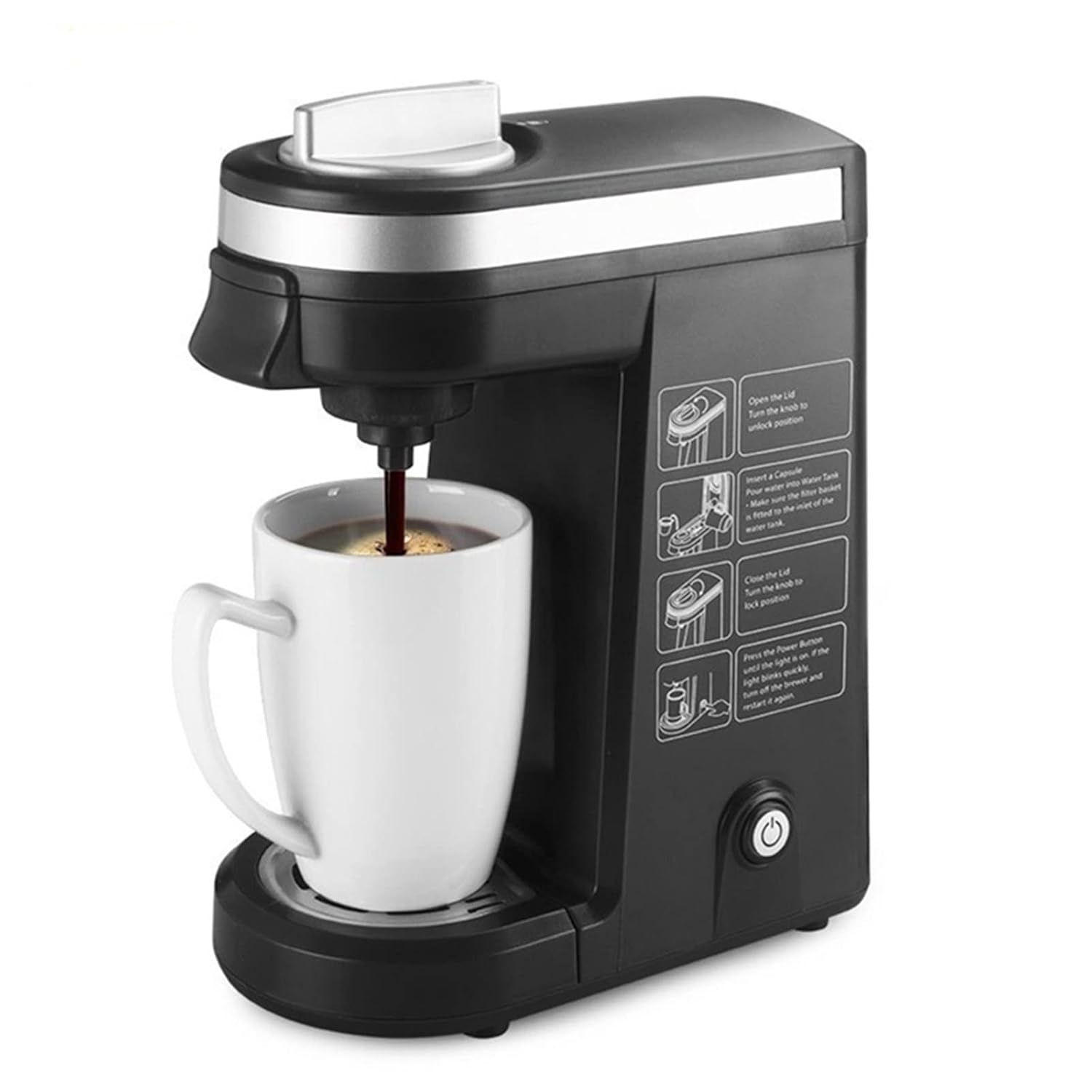 Coffee Machines Coffee Maker Home Single Cup Instant Capsule Single Serving Coffee Brewer black
