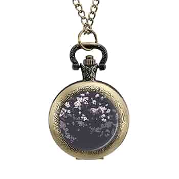 [新品未使用品]ヴィンテージ懐中時計 花模様 タッセル付き 和心 懐中時計 和風 レディース 江戸組紐 さくら 桜 和柄 日本製