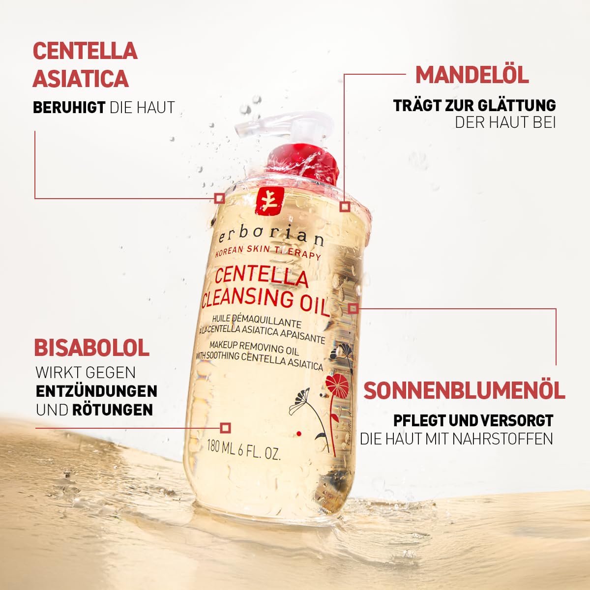 Erborian - Centella Cleansing - Reinigungsöl, Reinigungsgel, Reinigungsbalsam für das Gesicht mit Centella Asiatica - Alle Hauttypen - Koreanische Kosmetikpflege