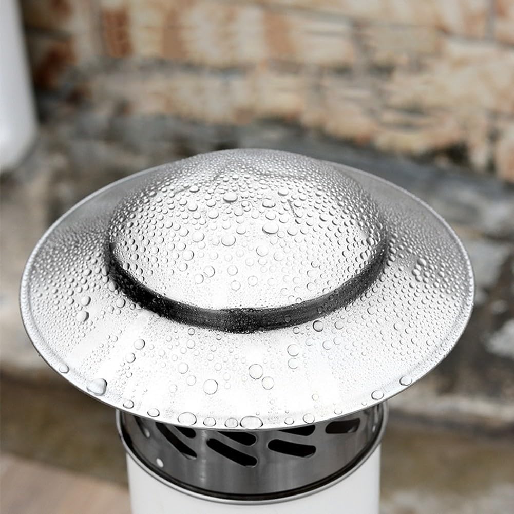 PFXNGMS Stainles Steel Chimney Cap, Roof Cowl, Chimney Pot Roof Cowl Rain Cover, Exterior Wall Fresh Air Outlet Roof Pipe Exhaust Hood(160mm（6inch）)