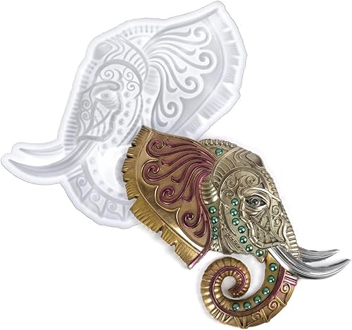 Miniatura 7 de EXCEART Plantillas de resina epoxi para manualidades Decoración Flexible Cabeza de elefante epoxi Resina de fundición de silicona epoxi Silicona