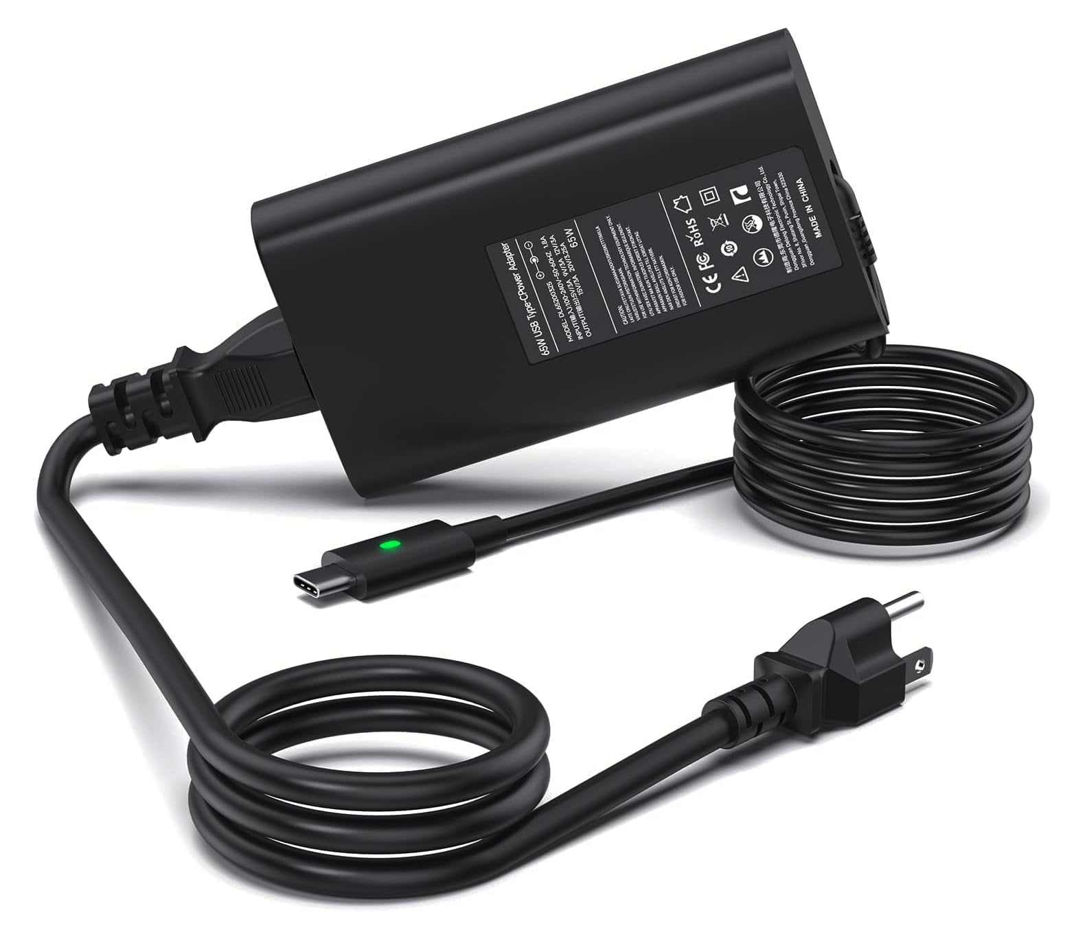 65W USB C Laptop Charger Dell, Computer Power Adapter Replacement for Dell Latitude 5420 5520 Series Dell XPS 12 9250, XPS 13 9350 LA65NM170 2YKOF Dell Type C Ac Adapter Power Cord