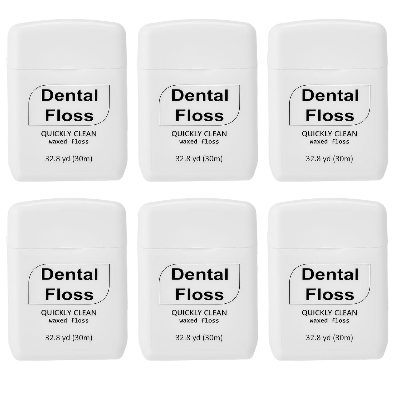 Baderke 6 Pack Mini Dental Floss Travel Pack 30 M Each Waxed Glide Floss Oral Care for Family