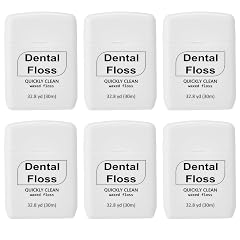 Baderke 6 Pack Mini Dental Floss Travel Pack 30 M Each Waxed Glide Floss Oral Care for Family