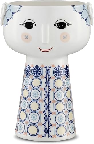 Bjorn Wiinblad - Jarrón de eva, azul oscuro, 7.3 pulgadas de alto x 4.9 pulgadas de profundidad, caja de regalo incluida