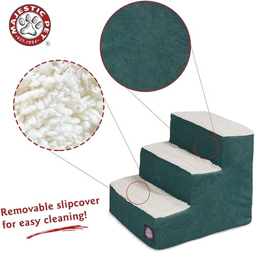 Miniatura 3 de Majestic Pet Escaleras portátiles para mascotas Sensación suave de espuma Sherpa Escalones para perros y gatos Rampa para perros y gatos
