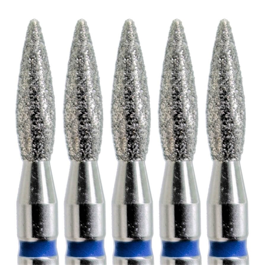 Original KMIZ Nail Drill Bit [5‑Pack] – Diamond Flame, 2.3 mm, Medium Grit, 3/32" Shank - E‑File Bit for Cuticle Work, Pterygium Removal & Lateral Fold Treatment