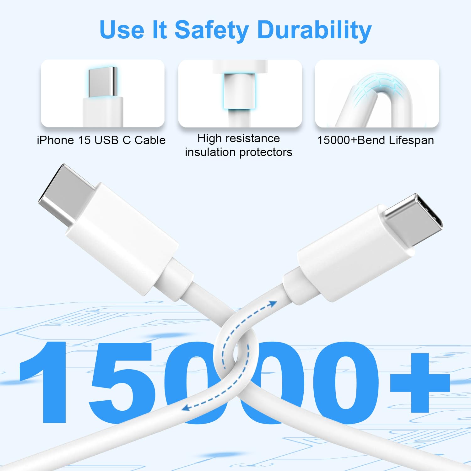 HOSOW Cavo USB Type-C 2 Metri 2 Pezzi - Ricarica Rapida 60W Per IPhone 16/15, IPad, MacBook - Trasferimento Dati 480Mbps - 6