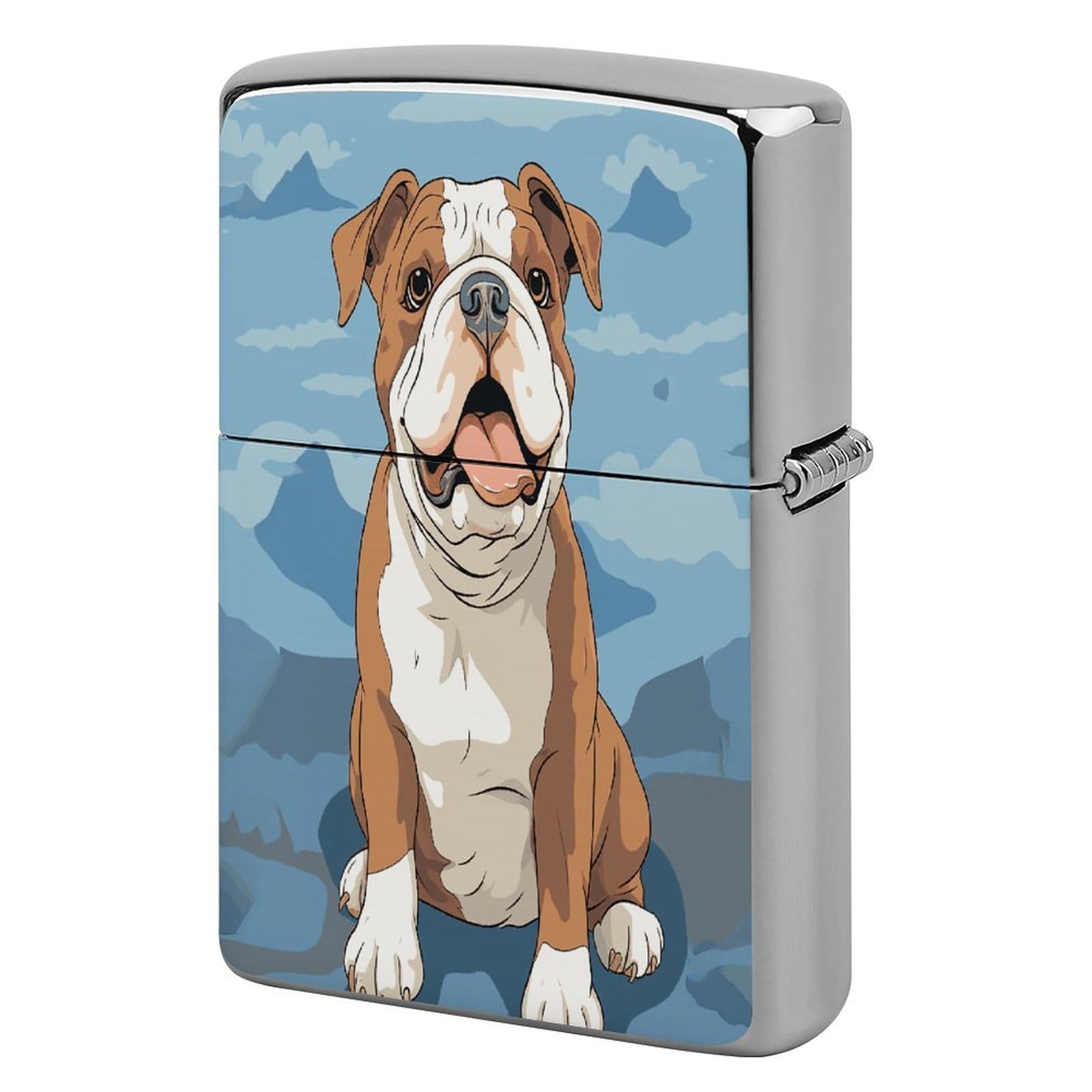 Fodpand Style English Bulldog Seamless Metal Lighter Case Cover Lighter Sleeve