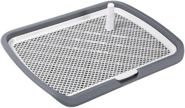 Dog Potty Tray Indoor Dog Potty Pan,Puppy Toilet,Easy to Clean,Sturdy,Reusable,Dog Training Toilet,Pee Pad Holder for Puppy, Gray
