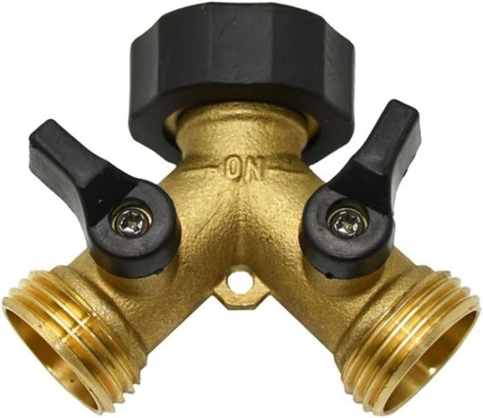 Spray Water Connection Brass Female 3/4" 2 Way Garden Faucet Hose Faucet Y-connector Irrigation Valve Diverter Connector 1 Piece