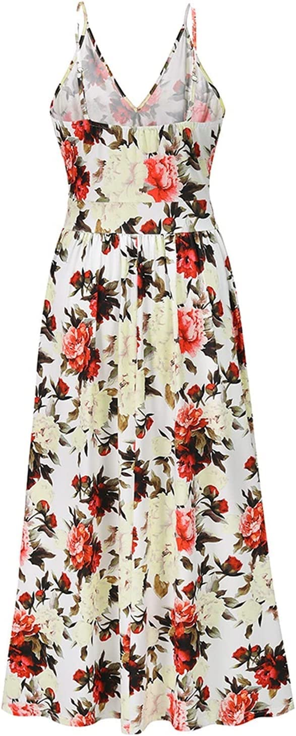 Verstellbarer Ersatz-Schultergurt, Handtaschenträger, Kleider, Strandkleid for Teenager-Mädchen, Damen-Strand, rückenfrei, V-Ausschnitt, Spaghettiträger, Maxikleid, Sommerkleider (Farbe: Grün, Größe: