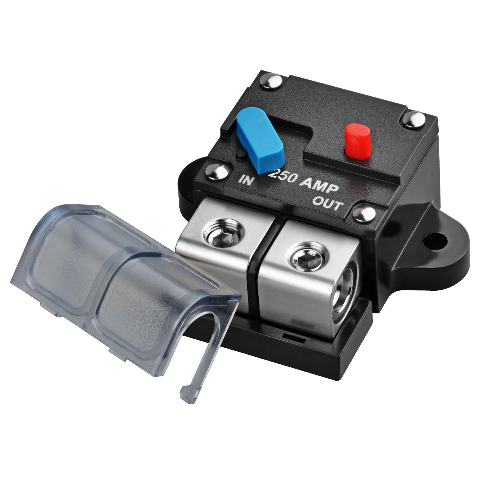 Portafusibles de 250 A, inversor de corriente para coche, energía solar en línea, interruptor de circuito con cubierta impermeable para motor, coche, barco marino