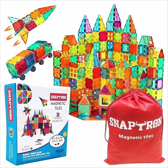 SNAPTRON Magnetic Blocks for Kids Tiles -100 Pieces Set Gifts for...