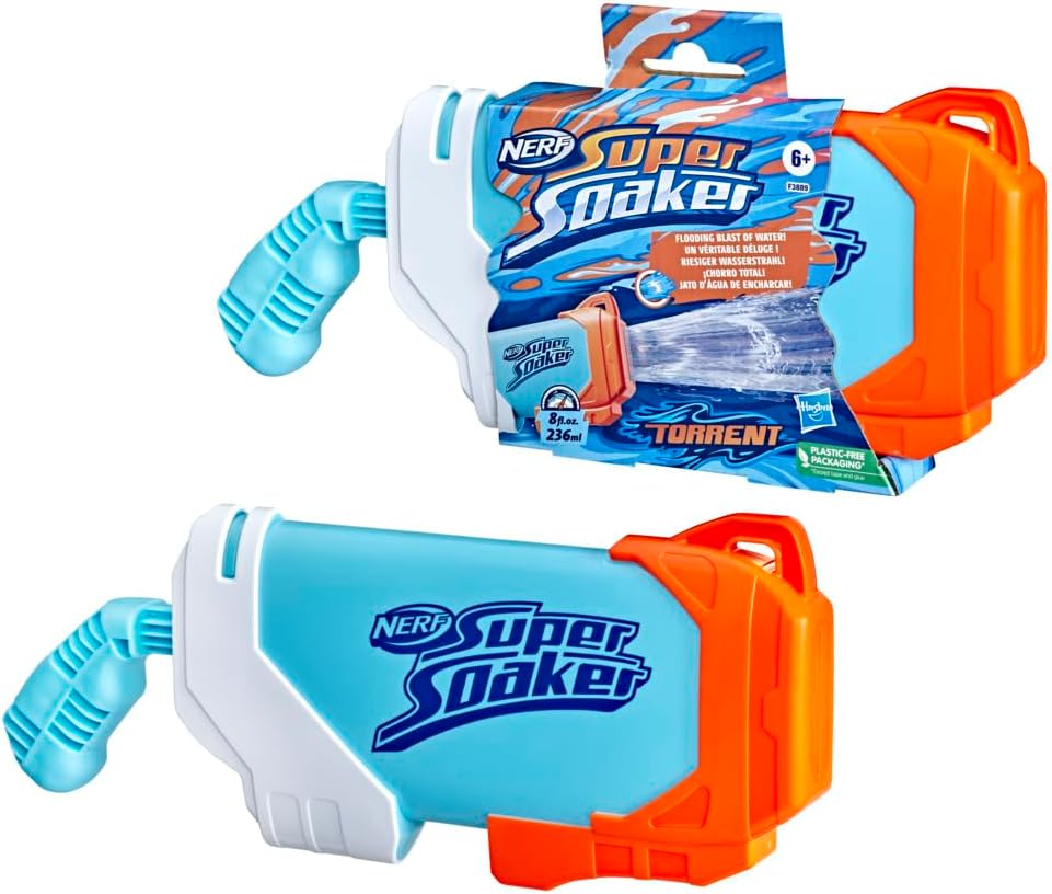 Nerf Super Soaker Torrent Water Blaster, Pump to Fire a Flooding Blast of Water, Outdoor Water-Blasting Fun for Kids Teens Adults