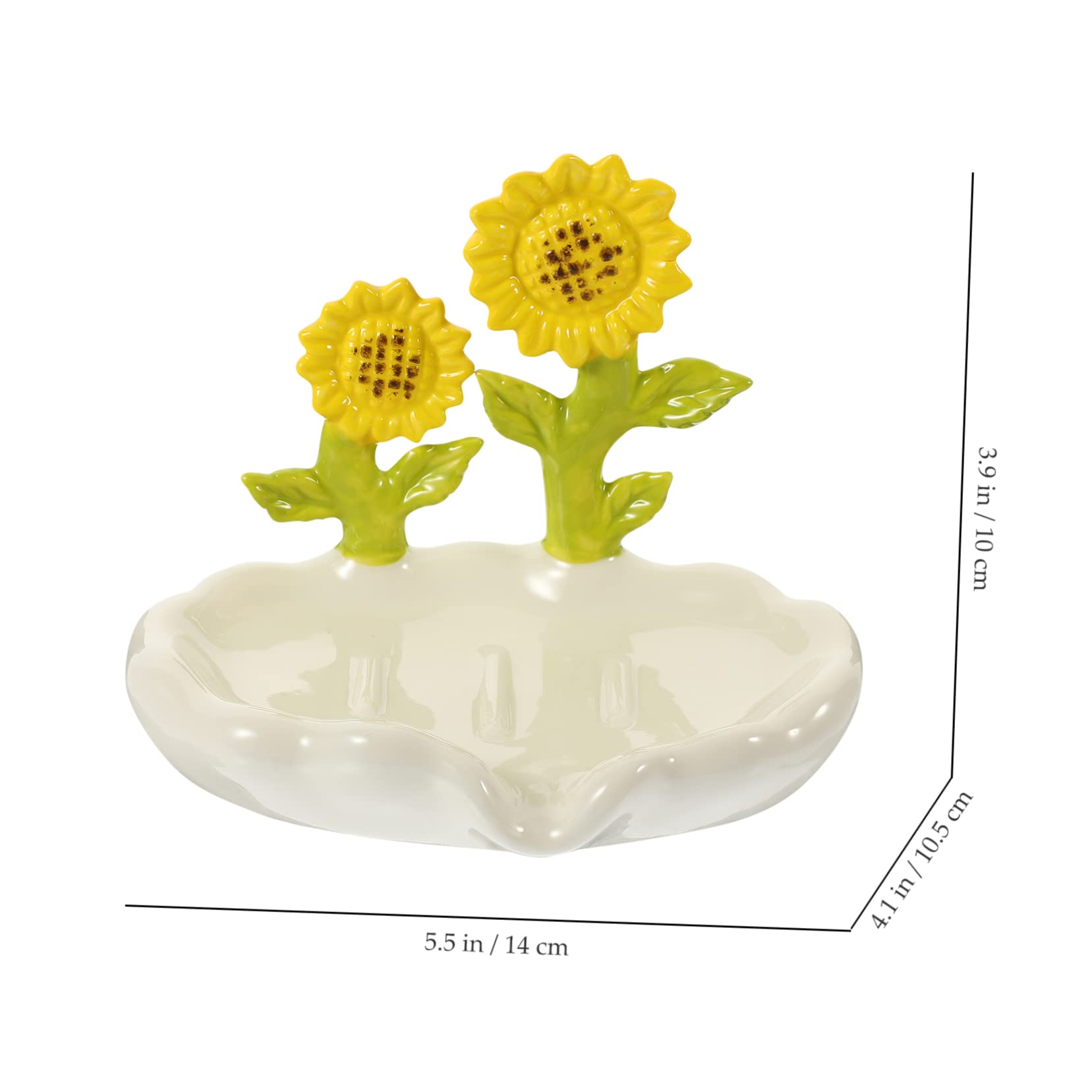 Jabonera de Cerámica Forma de Flor, Color Blanco, para Baño