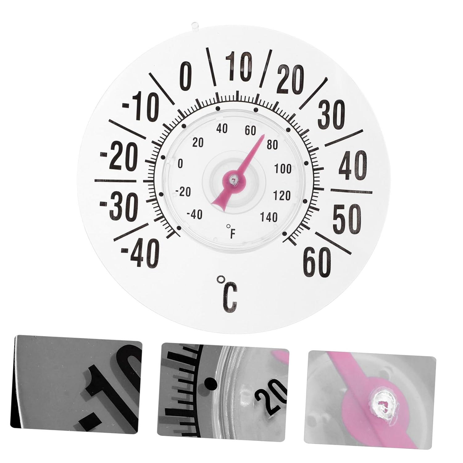 Window Thermometer with Suction Cup 2pcs for Indoor Outdoor Use