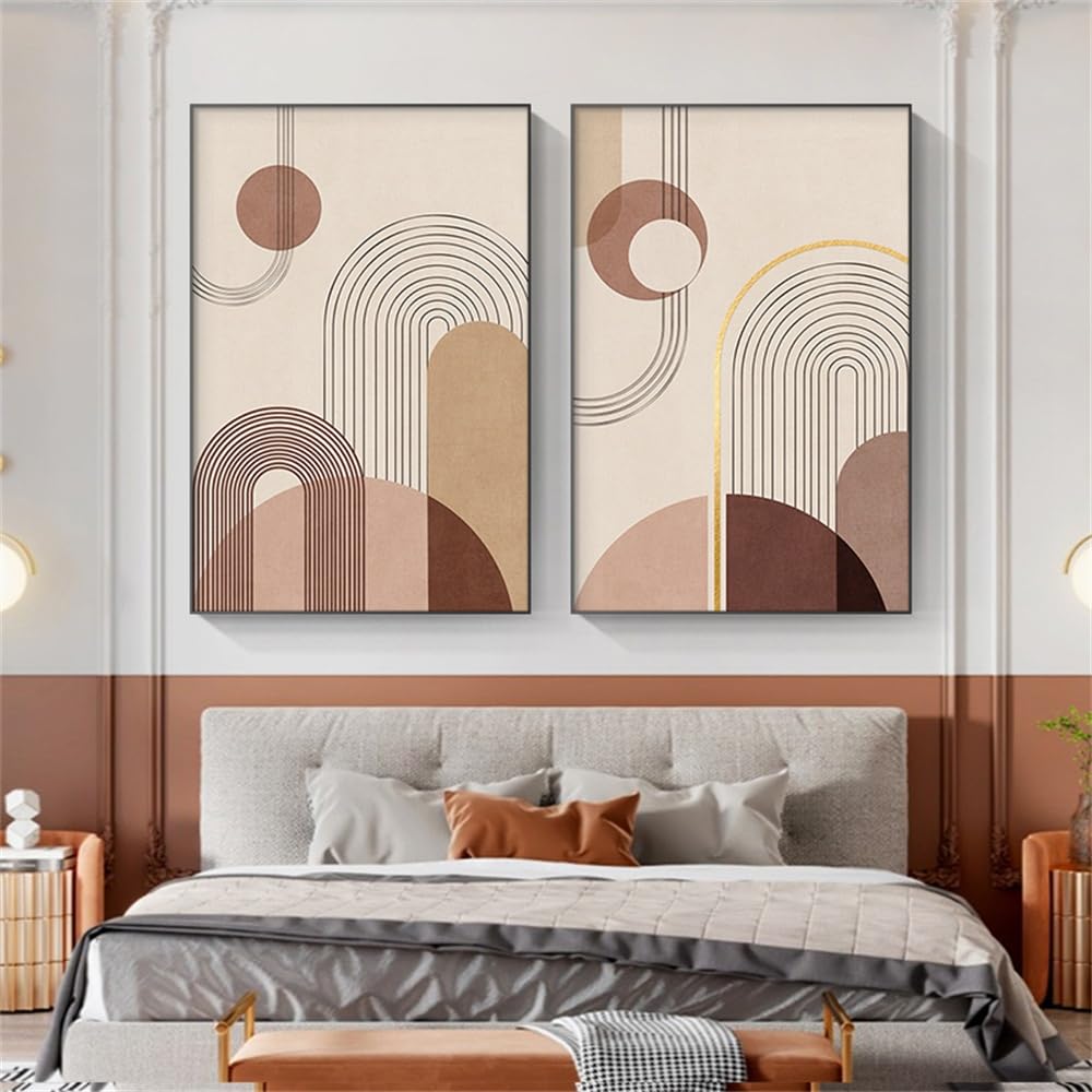 WUHBCZ Canvas Paints,Abstract Geometric Line Wall Art Posters Nordic Colorful Canvas Painting Print for Living Room Geometry Home Decoration Pictures-60 * 70cm*2PCS (No Frame)