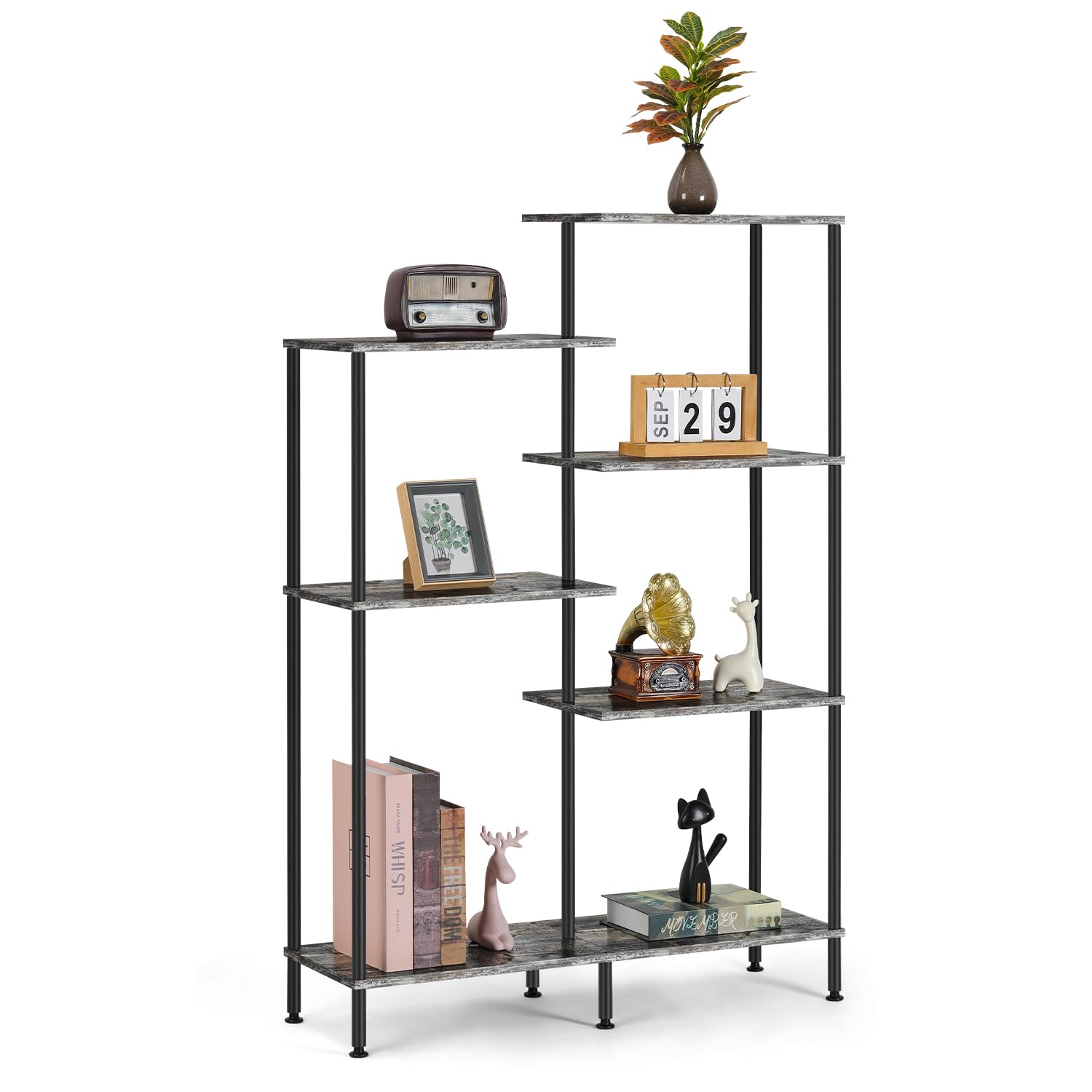 Amazon.com: Ebeneze Bookshelf, Z-Shelf Bookcase, Freestanding ...
