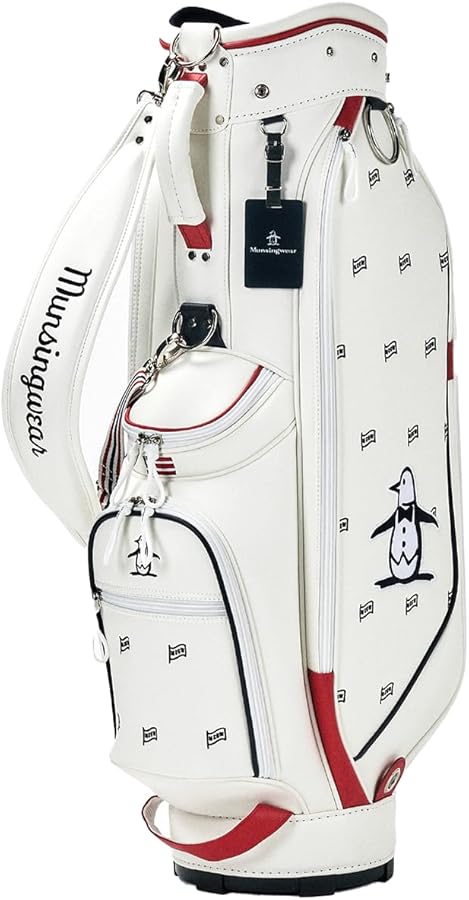 人気✨良品✨マンシングウェア キャディバッグ カート式 軽量 ペンギンロゴ 黒 Munsingwear 【WEB限定】黒いペンギンキャディバッグ -デサント
