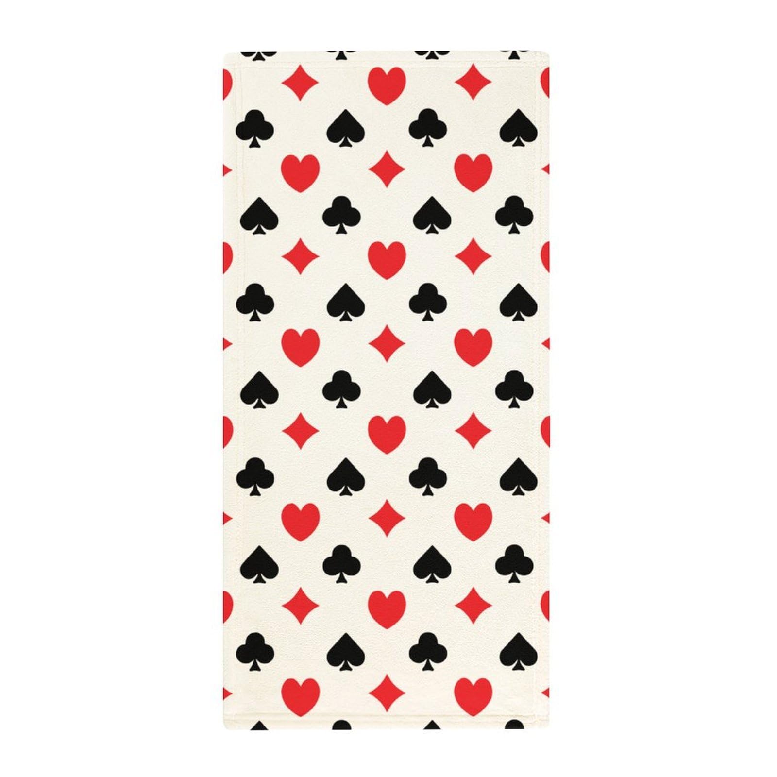 Anceky Super Absorbent Yoga Towels, Casino Poker Pattern Compact Quick-Dry Face Towels for Gym, Camp & Travel Essentials
