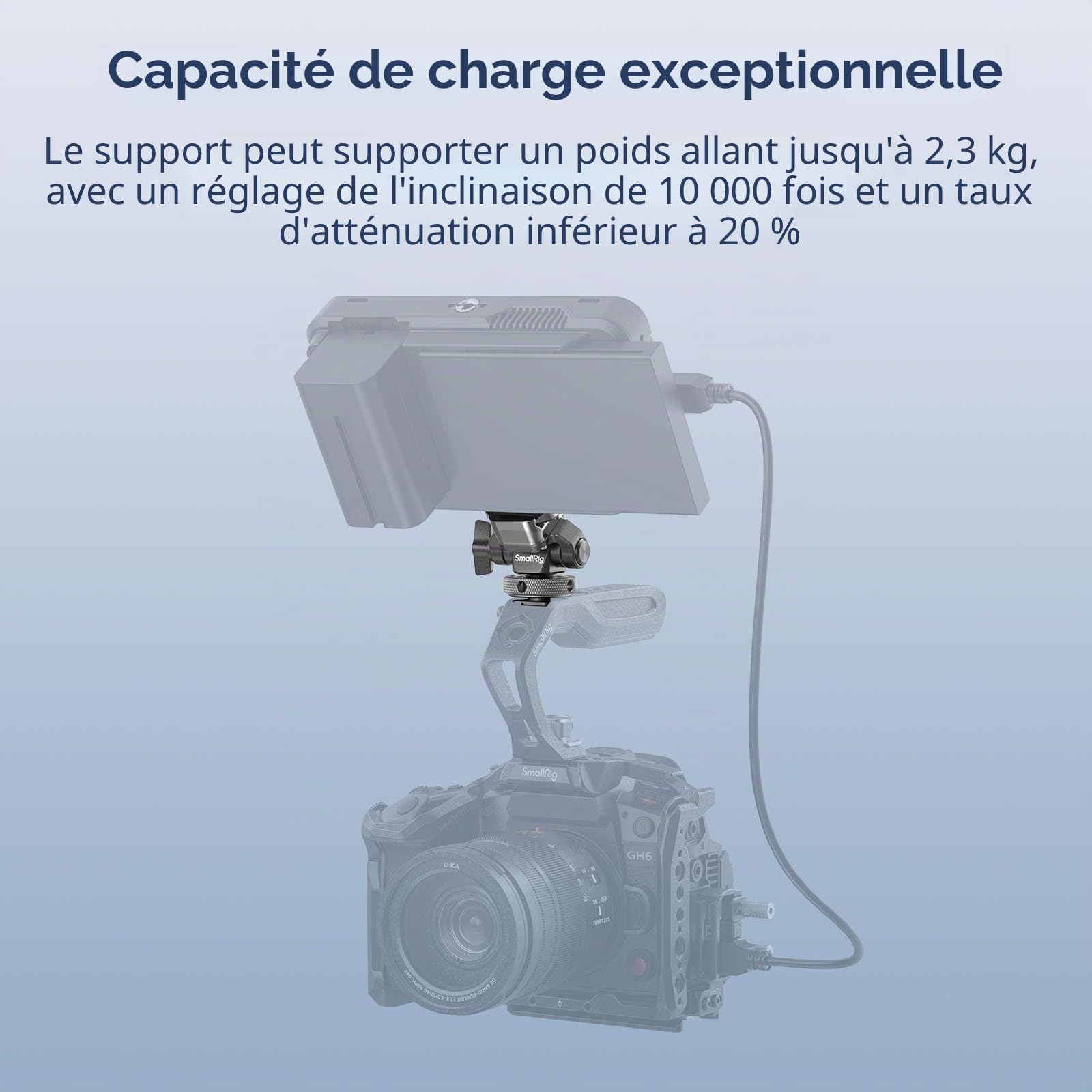 SMALLRIG HawkLock H21 Support de moniteur à dégagement rapide avec griffe froide, pivotant et inclinable réglable