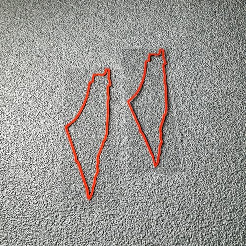 Image of Car Styling Vinyl Decals Palestine Palestinian Map Outline Silhouett Tape Auto Door Body Window Stickers 2PCS (Red, 100x35mm)