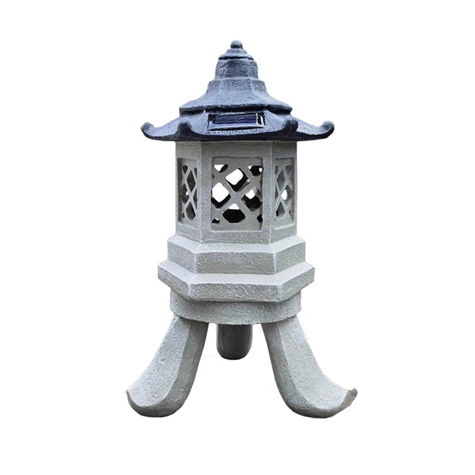 Statua Lanterna Pagoda Solare Lampada da Giardino a LED ad energia Solare da 12,6 Pollici con Sette modalità di Luce, Perfetta per l'arredamento del Giardino Zen e Gli Ornamenti da Esterno