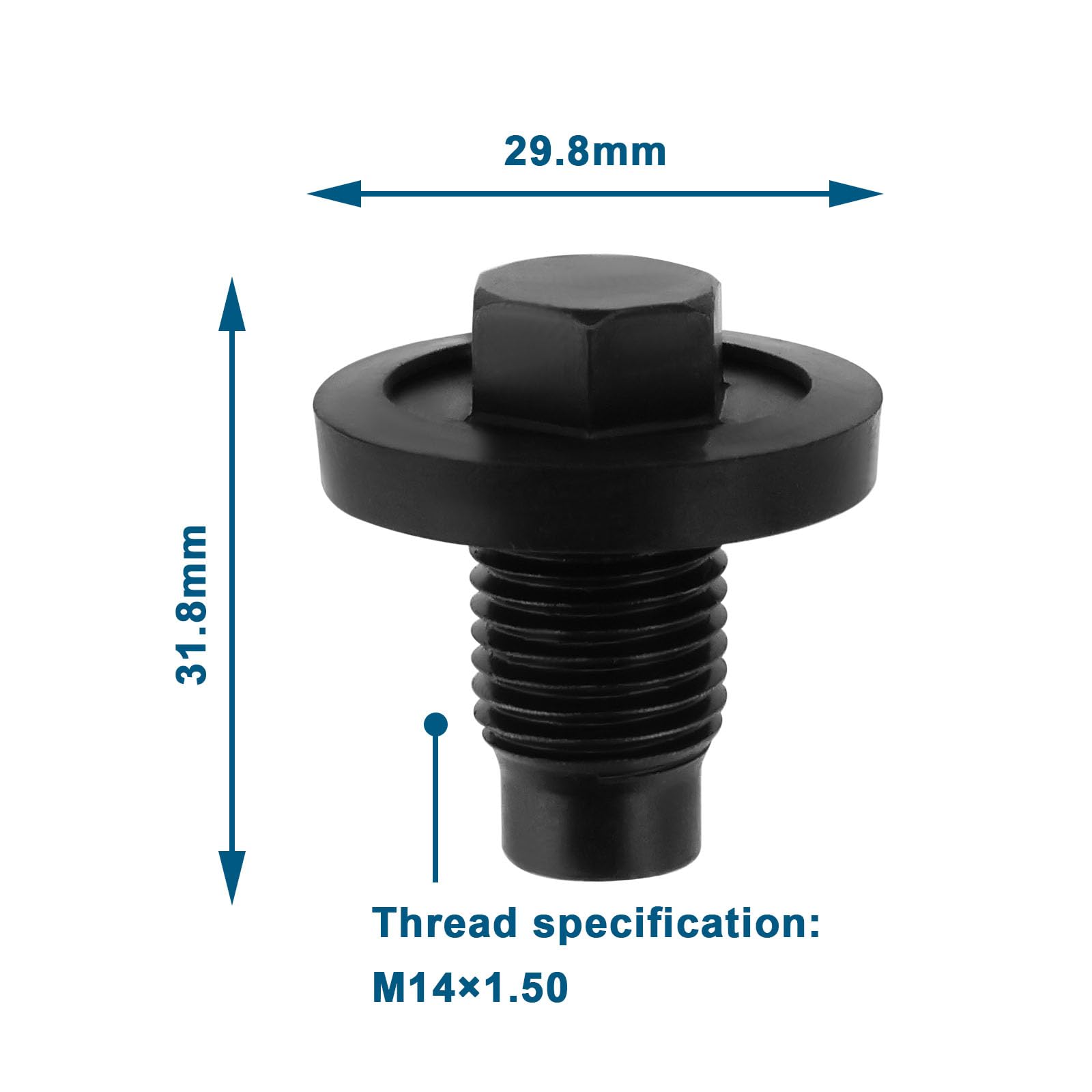 Korek spustowy oleju z uszczelką M14x1,5 kompatybilny z Dodge Ram 1500 2004-2021, kompatybilny z Jeep Grand Cherokee 2005-2021, śruba korka spustu oleju, 2 szt