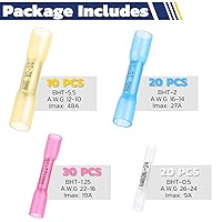 Vista 6 de haisstronica 80PCS Conectores de Tope Termorretráctiles, Conectores de Cable Termorretráctiles de Grado Marino Calibre 26-10, Conectores de Cable