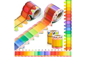 65ft Back to School Border Decoration: Rainbow Pencils and Crayons