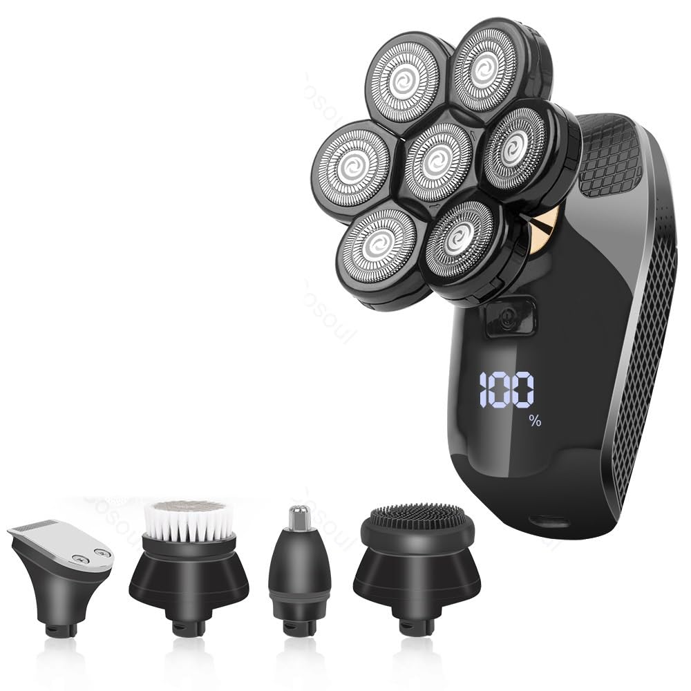 Head Shavers for Bald Men, Shaver for Men Electric Shaver Powerful Bald Head Shaver Beard Shaving Machine For Men Razor Husband Gift Boyfriend (Color : 5 in 1)