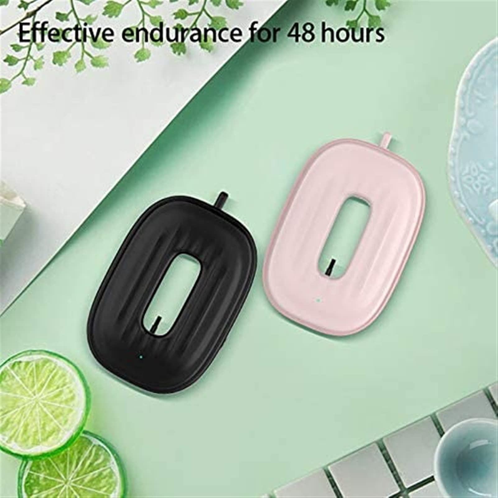 2 piezas de purificador de aire para colgar en el cuello, elegante, personal, portátil, barra de oxígeno para coche, purificador de aire negativo (color: rosa)