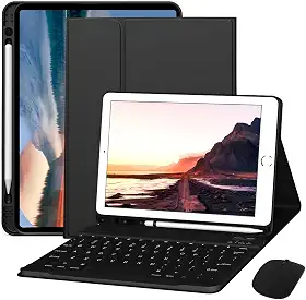Capa Para iPad 10ª Geração /10.9in 2022 Com Teclado e mouse (Preto, Teclado comum)