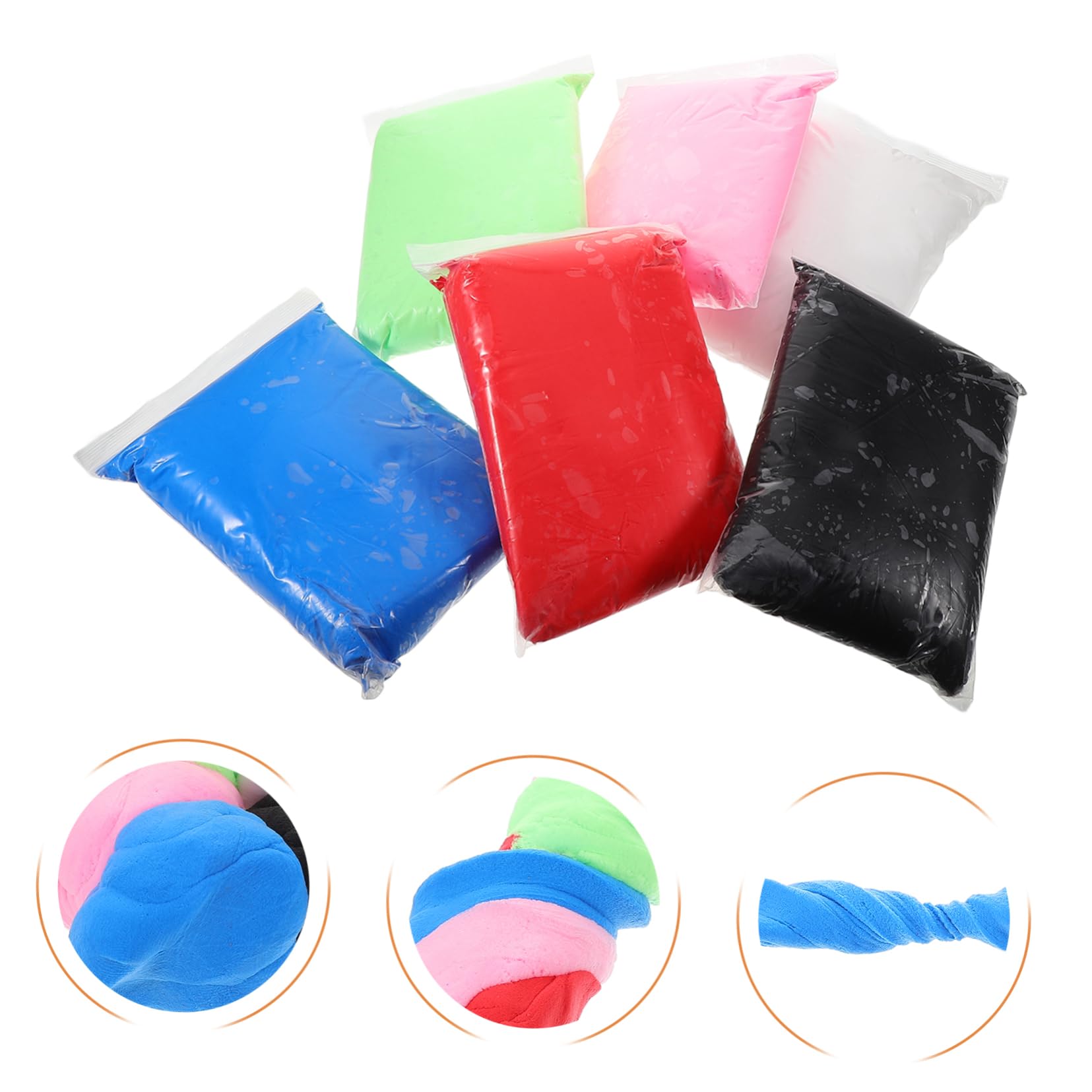 ERINGOGO 6borse Argilla Modellabile Leggera che Si Asciuga all Aria Kit Fai da Te per Ragazzo Ragazza Sacchetti di Argilla Polimerica Colorata Sicura e Facile da Usare