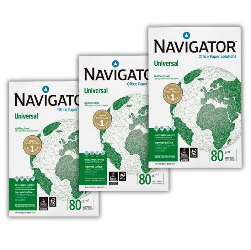 Papel Fotocopiadora Navigator Din A3 80gr. 3 Paquetes de 500 hojas (1500 Hojas)