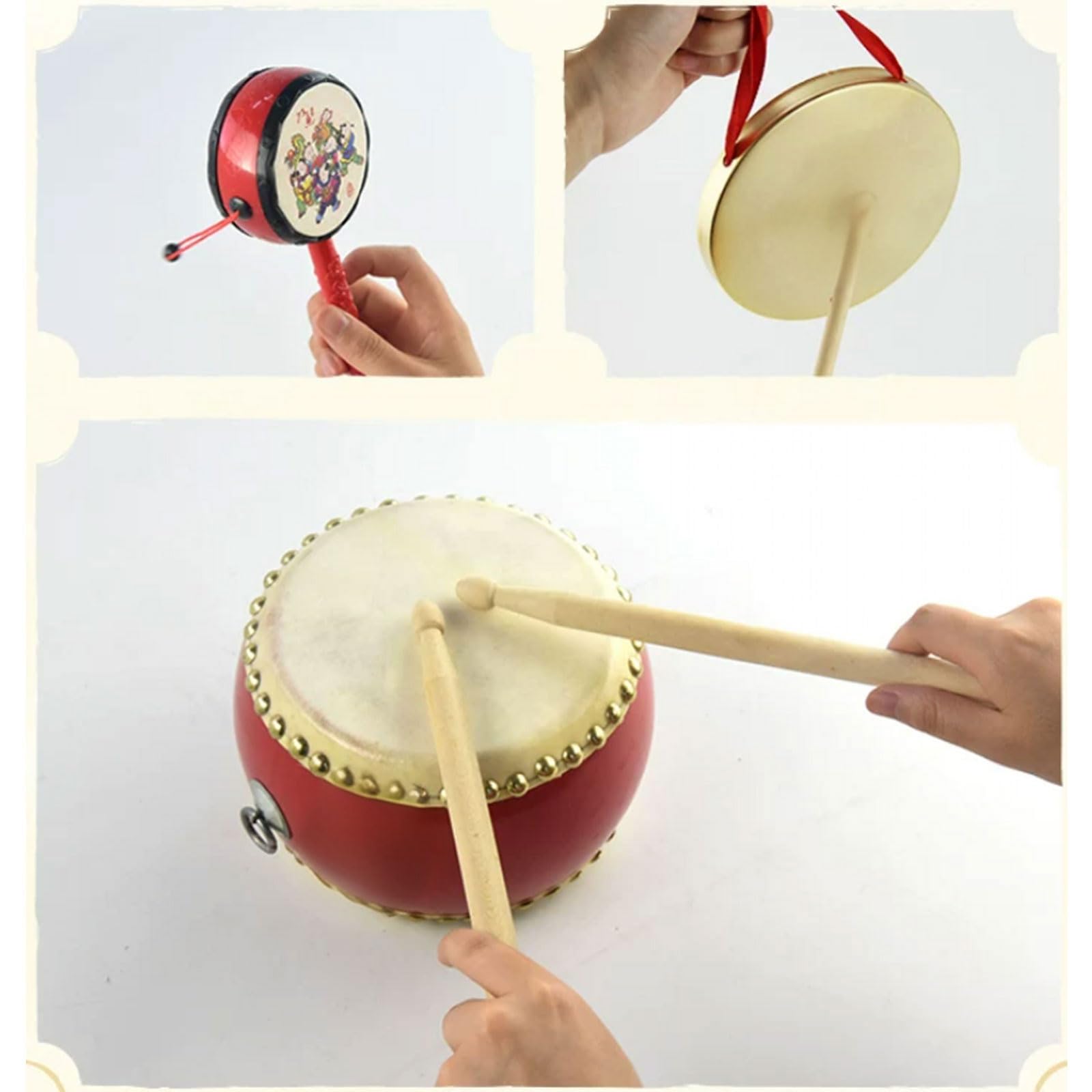 Xilofono Legno Montessori, Tamburo Popolare Cinese Strumento Ritmico Misto | Giocattolo l'esplorazione suoni musicali bambini piccoli, forniture musicali area classe prescolare homeschooling