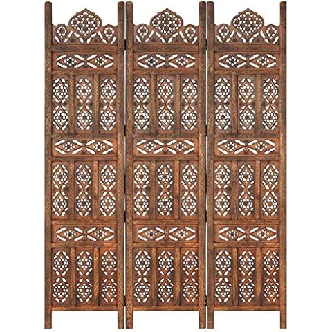 Festnight Hand Carved Folding Room Divider Cover